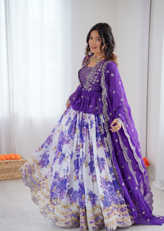 SP SERIES D.NO SP-15 WHOLESALE HEAVY FOUX GEORGETTE FESTIVE WEAR LEHENGA CHOLI FOR EXPORT