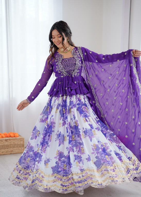 SP SERIES D.NO SP-15 WHOLESALE HEAVY FOUX GEORGETTE FESTIVE WEAR LEHENGA CHOLI FOR EXPORT