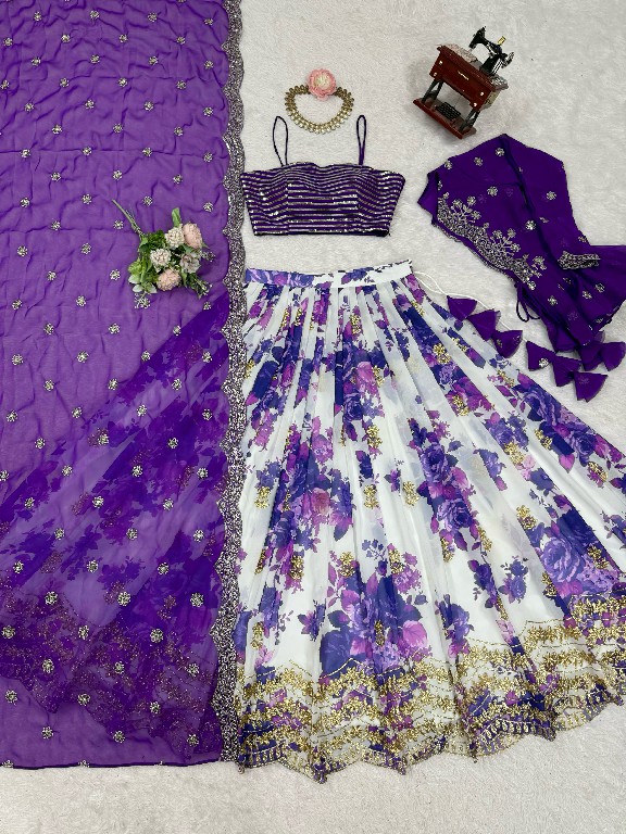 SP SERIES D.NO SP-15 WHOLESALE HEAVY FOUX GEORGETTE FESTIVE WEAR LEHENGA CHOLI FOR EXPORT