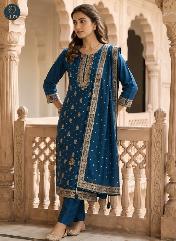 AURA PRESENT READYMADE DOLA JACQUARD OCCASION WEAR 3 PCS SUITS SUPPLIER