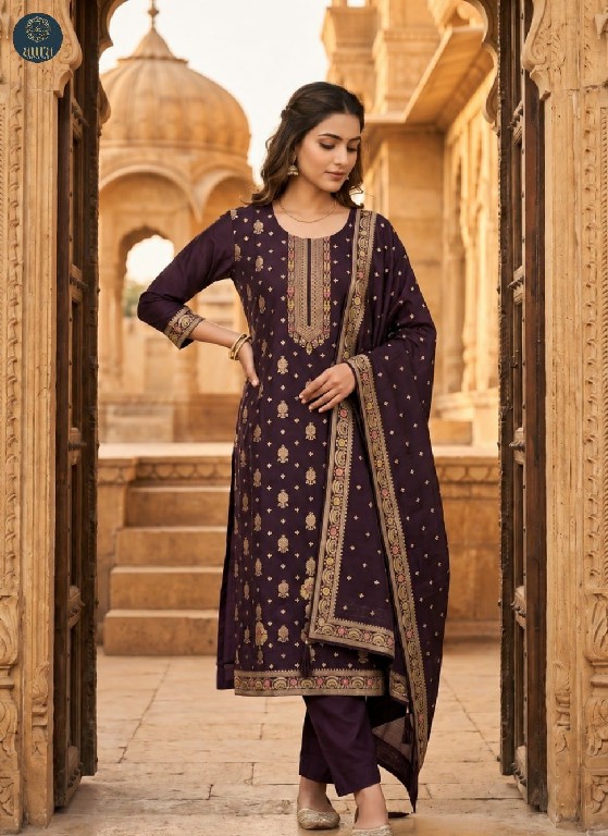 AURA PRESENT READYMADE DOLA JACQUARD OCCASION WEAR 3 PCS SUITS SUPPLIER