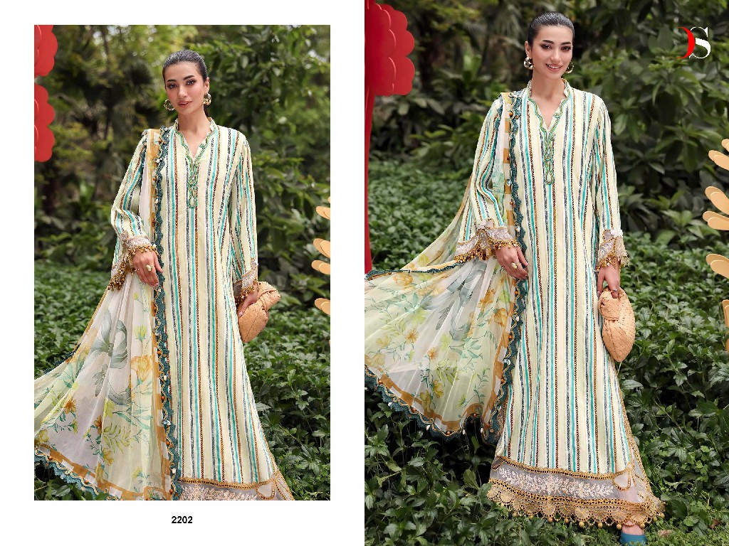 DEEPSY MARIA B M PRINT VOL 8 WHOLESALE PURE COTTON PAKISTANI UNIQUE DESIGN UNSTITCH SALWAR SUITS EXPORTER