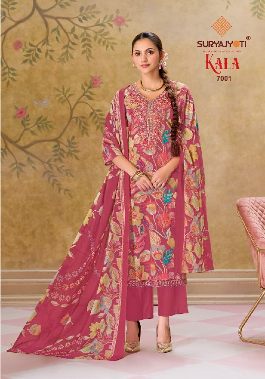 SURYAJYOTI KALA VOL 7 WHOLESALE READYMADE PURE COTTON WITH WORK DAILY WEAR 3 PCS SUITS EXPORTER