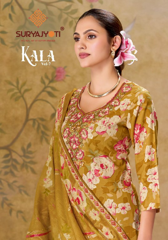 SURYAJYOTI KALA VOL 7 WHOLESALE READYMADE PURE COTTON WITH WORK DAILY WEAR 3 PCS SUITS EXPORTER
