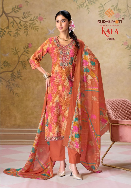 SURYAJYOTI KALA VOL 7 WHOLESALE READYMADE PURE COTTON WITH WORK DAILY WEAR 3 PCS SUITS EXPORTER