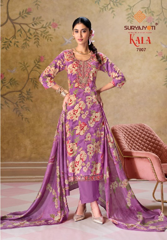 SURYAJYOTI KALA VOL 7 WHOLESALE READYMADE PURE COTTON WITH WORK DAILY WEAR 3 PCS SUITS EXPORTER