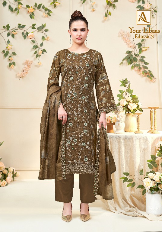 ALOK SUIT YOUR LIBAAS VOL 3 WHOLESALE PURE CAMBRIC COTTON WITH FANCY WORK UNSTITCH SALWAR SUITS ONLINE