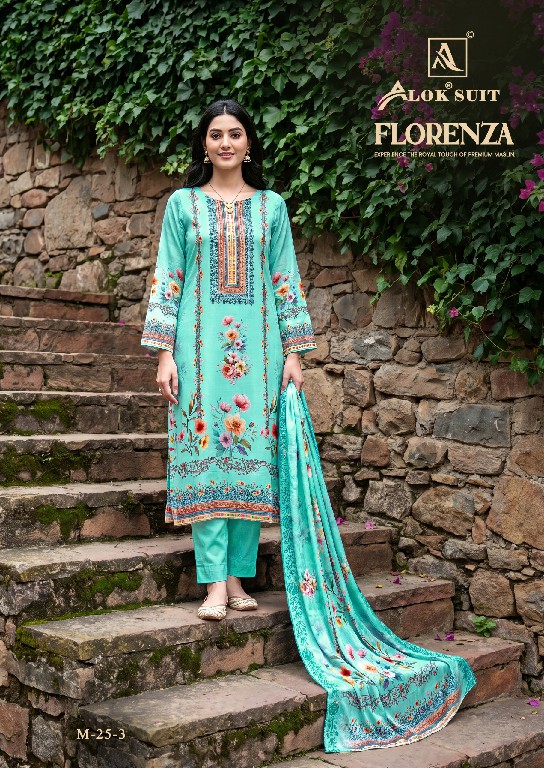ALOK SUIT FLORENZA WHOLESALE VISCOSE MUSLIN DESIGNER UNSTITCH SALWAR SUITS SUPPLIER