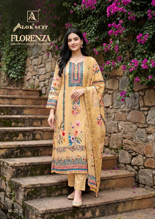 ALOK SUIT FLORENZA WHOLESALE VISCOSE MUSLIN DESIGNER UNSTITCH SALWAR SUITS SUPPLIER