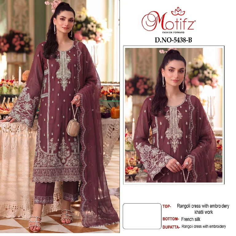 MOTIFZ D.NO 5438 WHOLESALE RANGOLI CRUSH KHATLI WORK UNSTITCH SALWAR SUITS EXPORTER