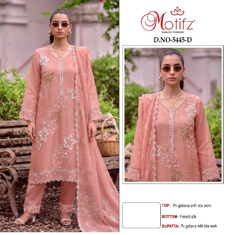 MOTIFZ D.NO 5445 WHOLESALE PV GABANA WITH BEATS WORK UNSTITCH SALWAR SUITS EXPORTER