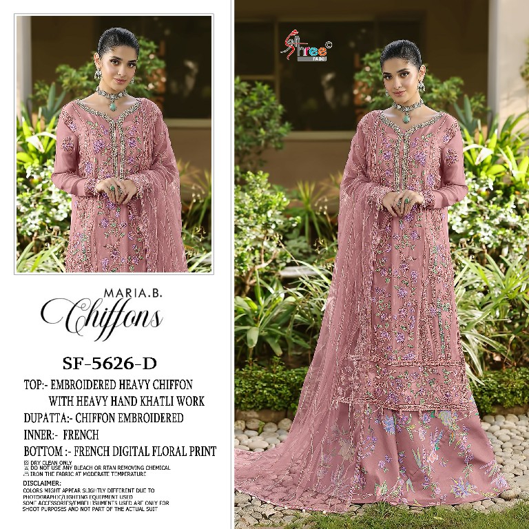 SHREE FABS D.N O 5626 WHOLESALE CHIFFON PAKISTANI HIT DESIGN UNSTITCH SALWAR SUITS ONLINE