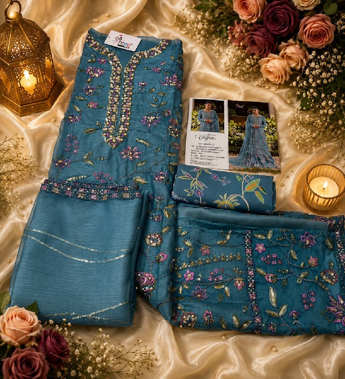 SHREE FABS D.N O 5626 WHOLESALE CHIFFON PAKISTANI HIT DESIGN UNSTITCH SALWAR SUITS ONLINE
