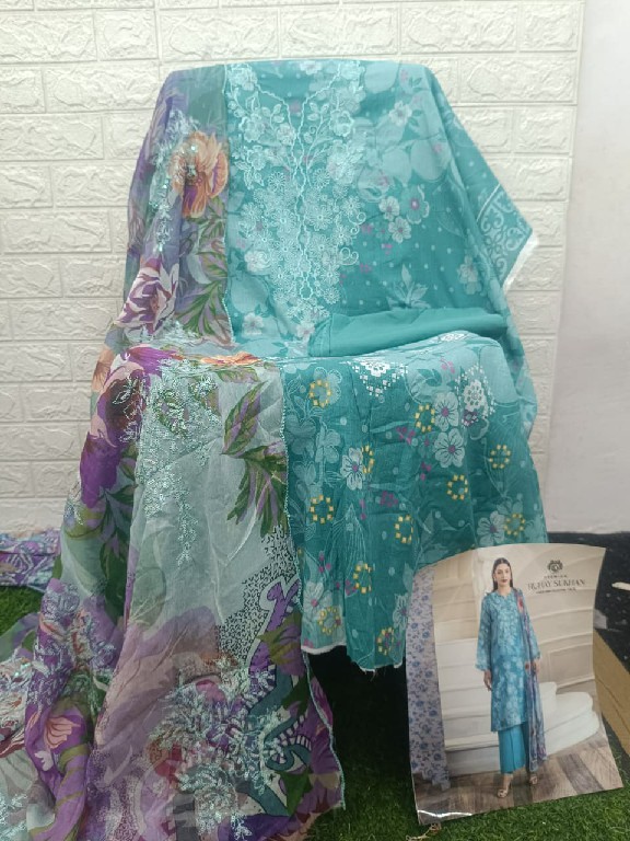 GULL JEE RUHAY SUKHAN WHOLESALE EMBROIDERED LAWN ORIGINAL PAKISTANI UNSTITCH SALWAR SUITS SUPPLIER