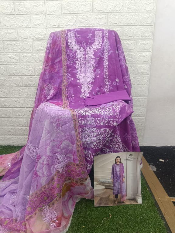 GULL JEE RUHAY SUKHAN WHOLESALE EMBROIDERED LAWN ORIGINAL PAKISTANI UNSTITCH SALWAR SUITS SUPPLIER