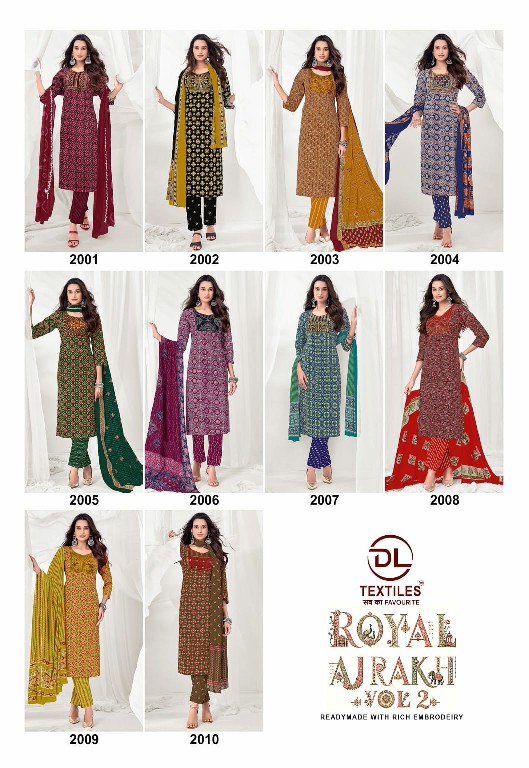 DL TEXTILES ROYAL AJRAKH VOL 2 WHOLESALE READYMADE COTTON WITH WORK BIG SIZE PRETTY LOOK 3 PCS SUITS EXPORTER