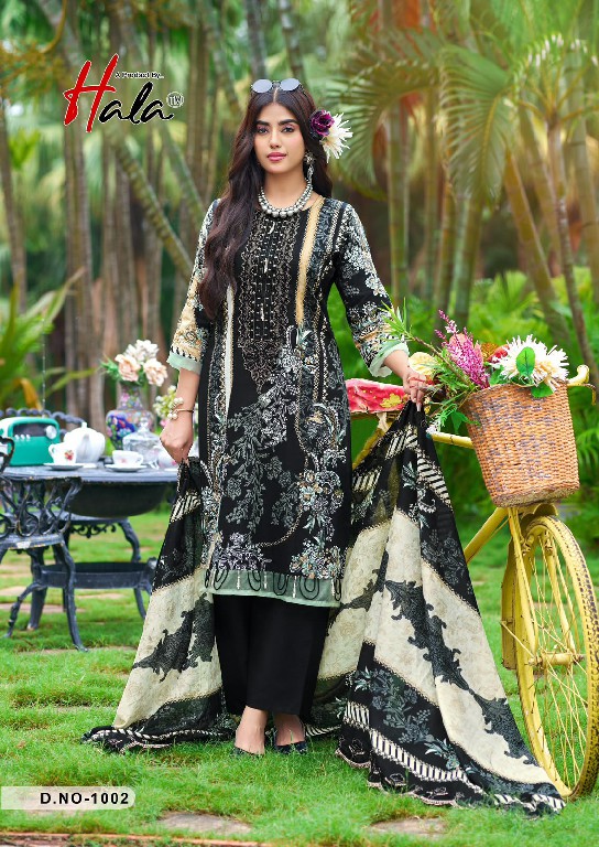 HALA NEEDLE WONDER WHOLESALE LAWN COTTON BEAUTIFUL EMBROIDERED UNSTITCH SALWAR SUITS EXPORTER