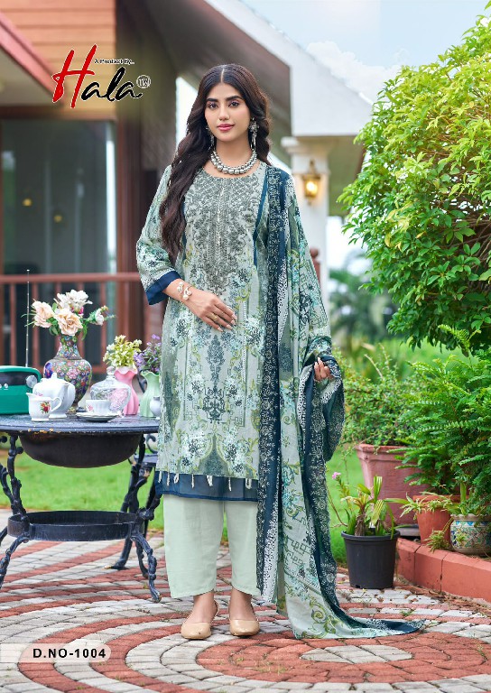 HALA NEEDLE WONDER WHOLESALE LAWN COTTON BEAUTIFUL EMBROIDERED UNSTITCH SALWAR SUITS EXPORTER