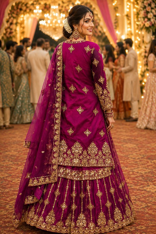 MRUDANGI SUHANA WHOLESALE READYMADE PREMIUM NET HEAVY LOOK INDO WESTERN ANARKALI LEHENGA FOR EXPORT