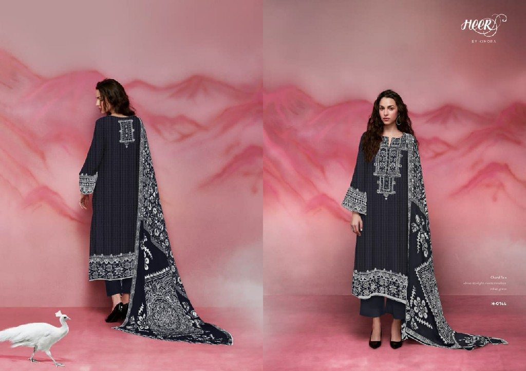 KIMORA HEER CHAND TARE VOL 3 WHOLESALE PURE MUSLIN DELICATE DESIGN UNSTITCH SALWAR SUITS EXPORTER