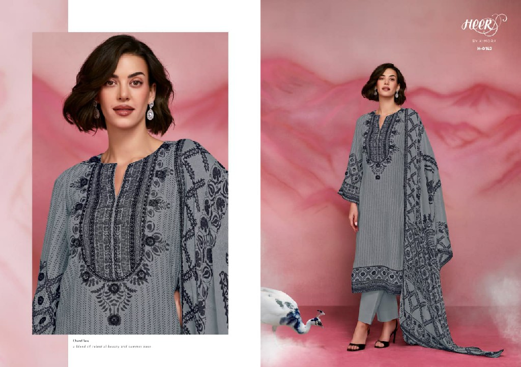 KIMORA HEER CHAND TARE VOL 3 WHOLESALE PURE MUSLIN DELICATE DESIGN UNSTITCH SALWAR SUITS EXPORTER