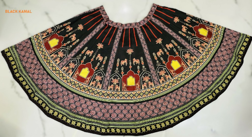 KNZ BLACK KAMAL WHOLESALE POLY COTTON RAYON BEAUTIFUL LEHENGA CHOLI FOR EXPORT