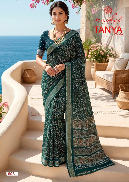 KASHVI CREATION TANYA VOL 6 WHOLESALE DULL MOSS CASUAL WEAR SAREES FOR WOMEN ONLINE