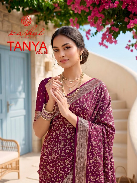 KASHVI CREATION TANYA VOL 6 WHOLESALE DULL MOSS CASUAL WEAR SAREES FOR WOMEN ONLINE