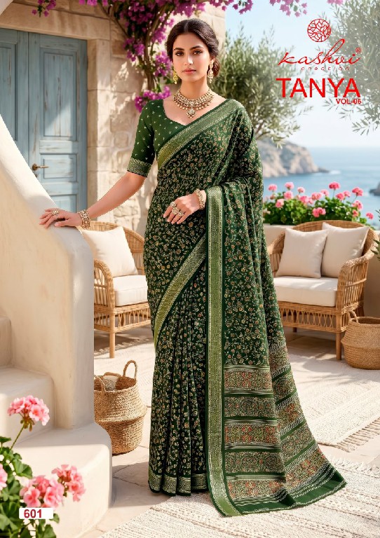 KASHVI CREATION TANYA VOL 6 WHOLESALE DULL MOSS CASUAL WEAR SAREES FOR WOMEN ONLINE