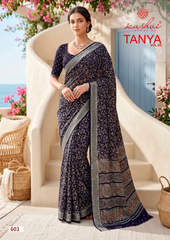 KASHVI CREATION TANYA VOL 6 WHOLESALE DULL MOSS CASUAL WEAR SAREES FOR WOMEN ONLINE
