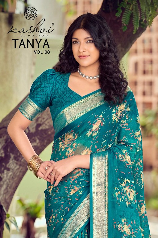 KASHVI CREATION TANYA VOL 8 WHOLESALE DULL MOSS DAILY WEAR SAREES FOR WOMEN SUPPLIER