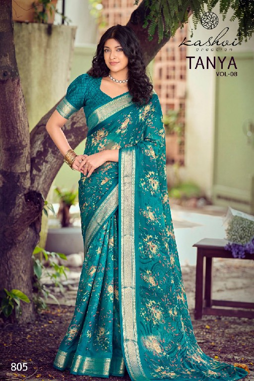 KASHVI CREATION TANYA VOL 8 WHOLESALE DULL MOSS DAILY WEAR SAREES FOR WOMEN SUPPLIER