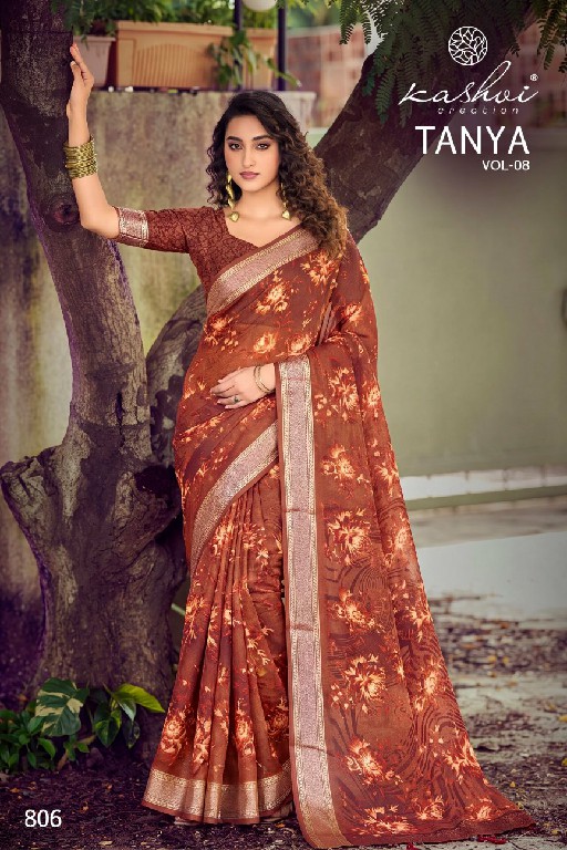 KASHVI CREATION TANYA VOL 8 WHOLESALE DULL MOSS DAILY WEAR SAREES FOR WOMEN SUPPLIER