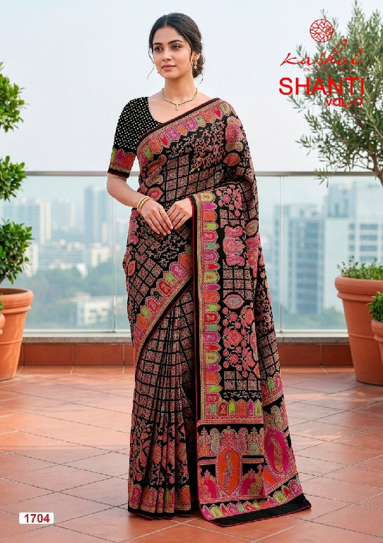 KASHVI CREATION SHANTI VOL 17 WHOLESALE BRIGHT MOSS FOIL CLASSY LOOK INDIAN SAREES FOR WOMEN EXPORTER
