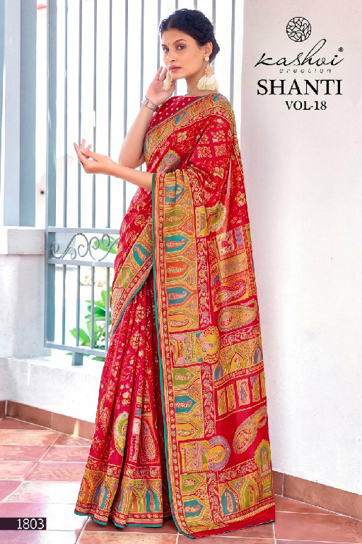 KASHVI CREATION SHANTI VOL 18 WHOLESALE BRIGHT MOSS FOIL PRETTY LOOK INDIAN SAREES FOR WOMEN ONLINE
