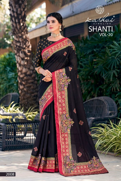 KASHVI CREATION SHANTI VOL 20 WHOLESALE BRIGHT MOSS FOIL ATTRACTIVE INDIAN SAREES FOR WOMEN EXPORTER