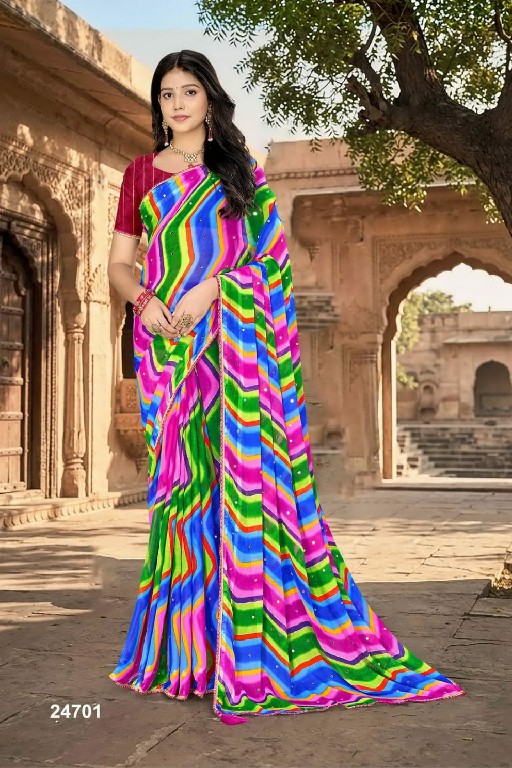 JALNIDHI ANJALI WHOLESALE ALPHINO SATIN LAHERIYA FANCY INDIAN SAREES FOR WOMEN EXPORTER