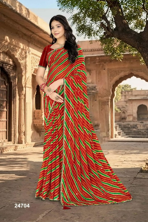 JALNIDHI ANJALI WHOLESALE ALPHINO SATIN LAHERIYA FANCY INDIAN SAREES FOR WOMEN EXPORTER