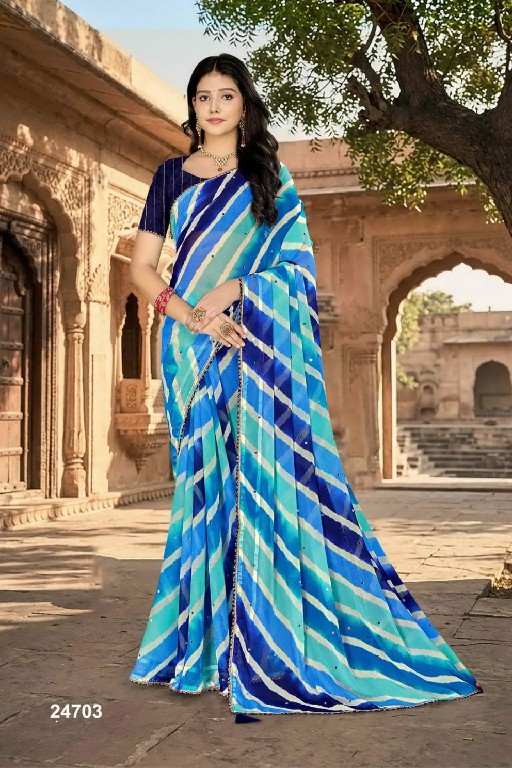 JALNIDHI ANJALI WHOLESALE ALPHINO SATIN LAHERIYA FANCY INDIAN SAREES FOR WOMEN EXPORTER