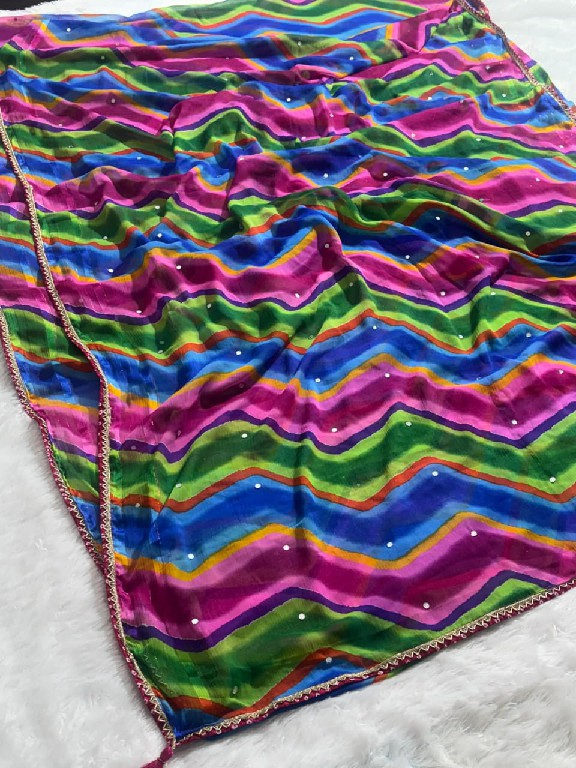 JALNIDHI ANJALI WHOLESALE ALPHINO SATIN LAHERIYA FANCY INDIAN SAREES FOR WOMEN EXPORTER