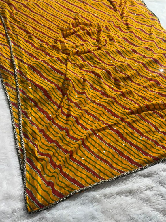 JALNIDHI ANJALI WHOLESALE ALPHINO SATIN LAHERIYA FANCY INDIAN SAREES FOR WOMEN EXPORTER
