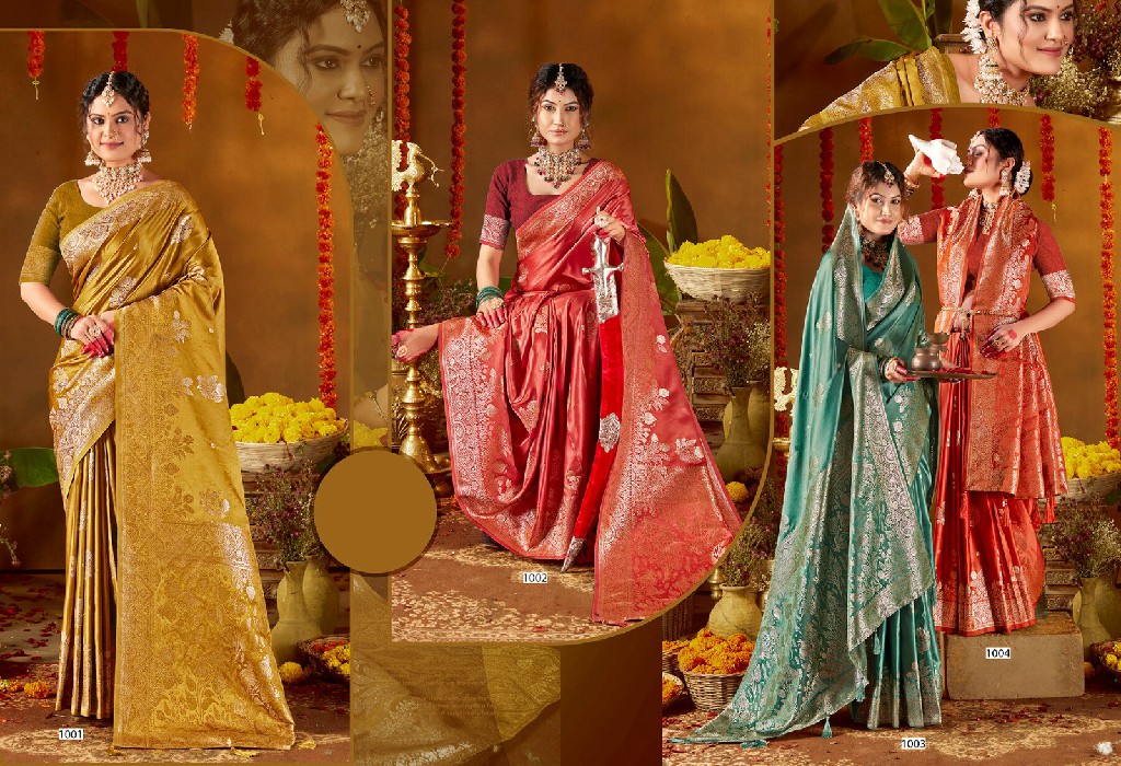 SAROJ CHERRY SILK VOL 1 WHOLESALE PURE SATIN SILK FESTIVE WEAR INDIAN SAREES FOR WOMEN ONLINE