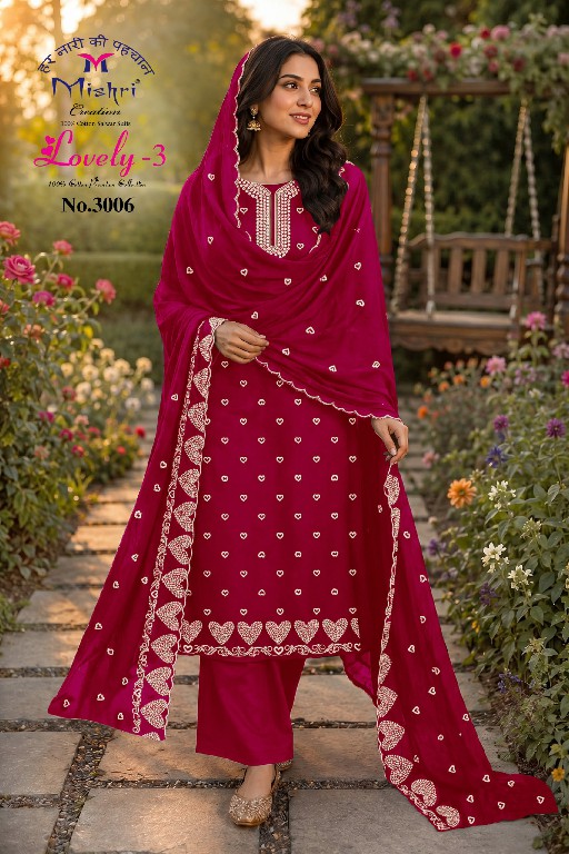 MISHRI CREATION LOVELY VOL 3 WHOLESALE COTTON PRINTED HEART DESIGN DRESS MATERIAL ONLINE