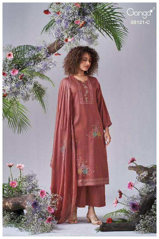 GANGA YALINI S5121 WHOLESALE PREMIUM COTTON AMAZING UNSTITCH SALWAR SUITS EXPORTER
