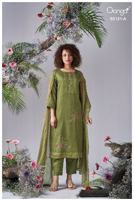 GANGA YALINI S5121 WHOLESALE PREMIUM COTTON AMAZING UNSTITCH SALWAR SUITS EXPORTER
