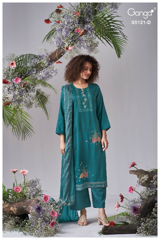 GANGA YALINI S5121 WHOLESALE PREMIUM COTTON AMAZING UNSTITCH SALWAR SUITS EXPORTER