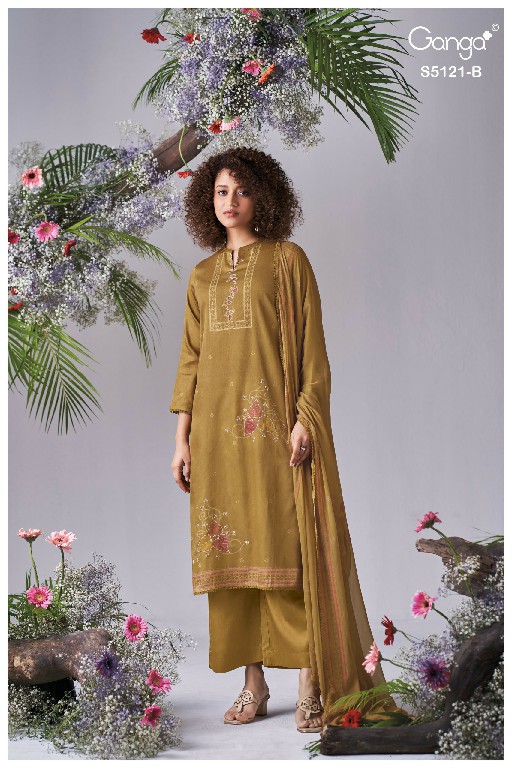 GANGA YALINI S5121 WHOLESALE PREMIUM COTTON AMAZING UNSTITCH SALWAR SUITS EXPORTER