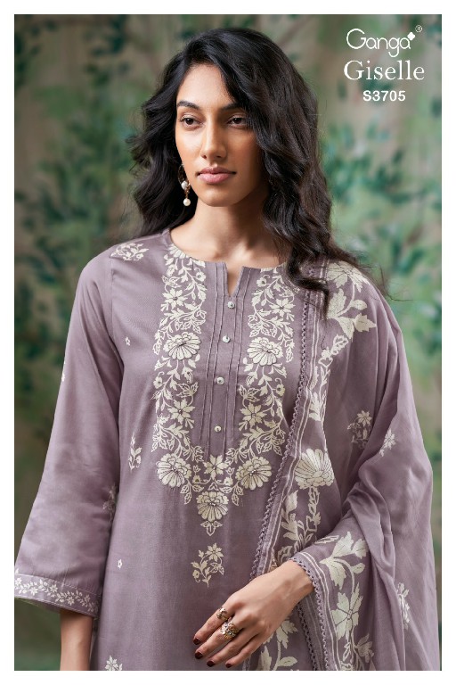 GANGA GISELLE S3705 WHOLESALE PREMIUM COTTON ELEGANT UNSTITCH SALWAR SUITS SUPPLIER