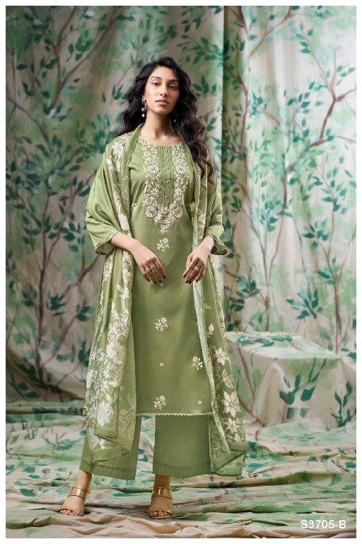 GANGA GISELLE S3705 WHOLESALE PREMIUM COTTON ELEGANT UNSTITCH SALWAR SUITS SUPPLIER