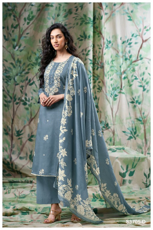 GANGA GISELLE S3705 WHOLESALE PREMIUM COTTON ELEGANT UNSTITCH SALWAR SUITS SUPPLIER